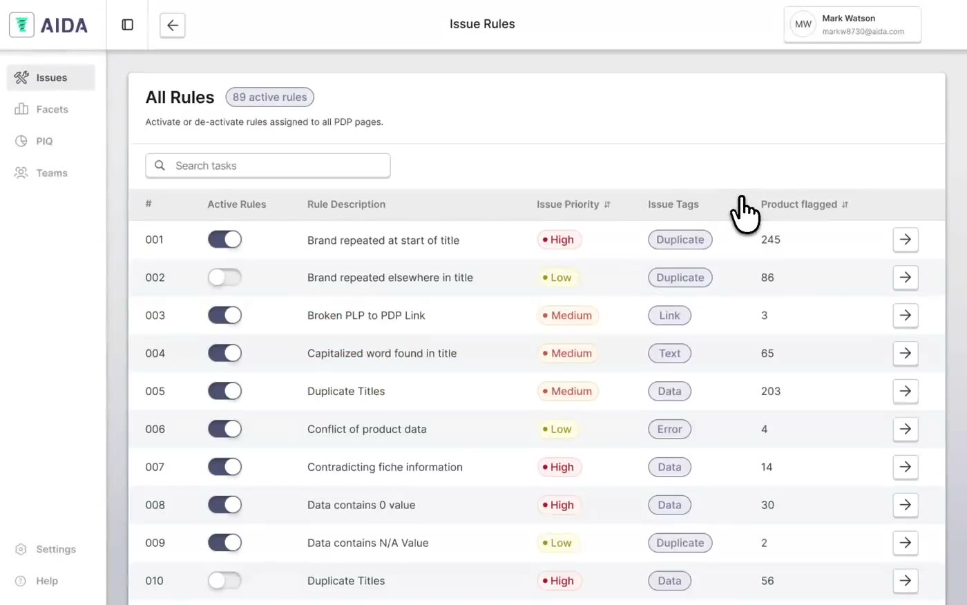 The platform in use: an issue opened, its suggestion read, and the fix accepted.